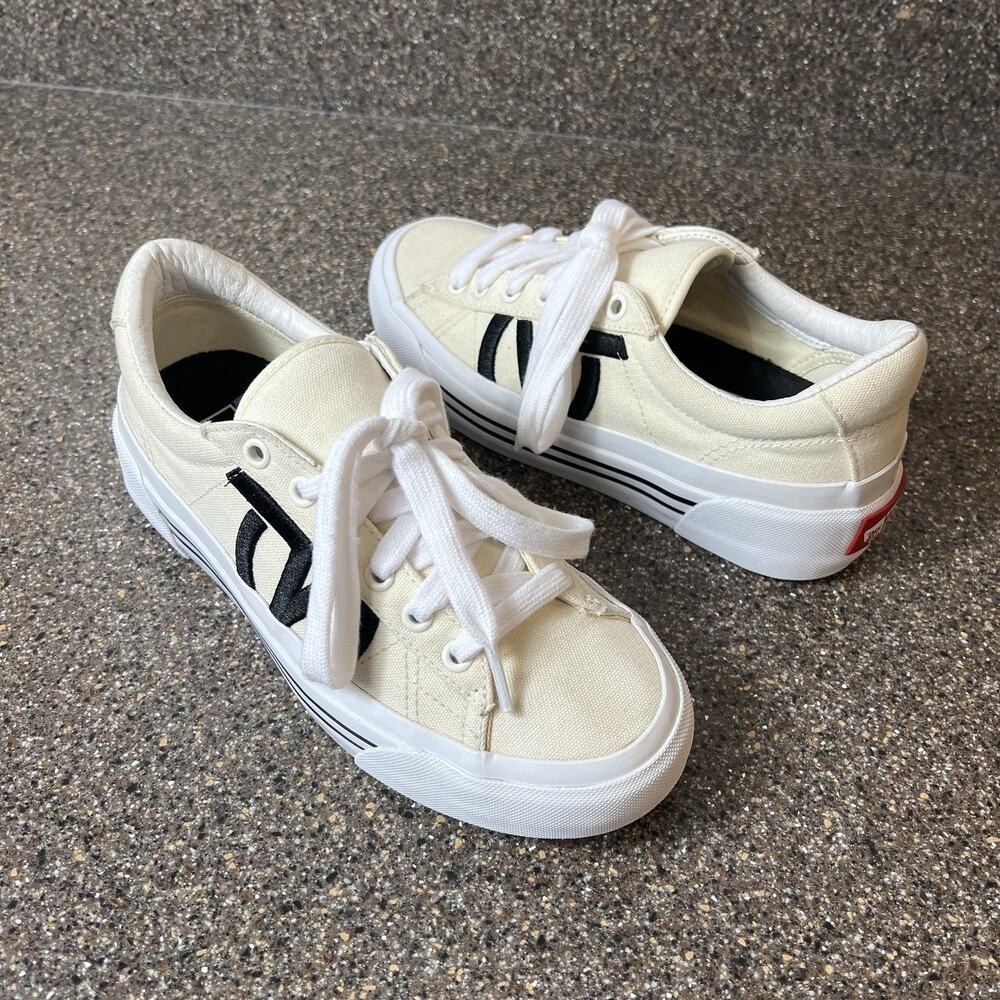 VANS UltraCush Sid Ni Ivory Canvas Platform Sneakers Womens Sz 7 Low Lace Up New
